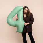 Шар (40''/102 см) Цифра, 4 Slim, Мятный, Матовый, 1 шт. в уп., B901914MM