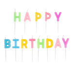 Свечи Буквы Happy Birthday, Нежное ассорти, Макарунс, 2*3 + 2 см, 1 шт. с держат., 803024