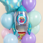 Шар (29''/74 см) Фигура, Космическая ракета, Голография, 1 шт., 27385NP