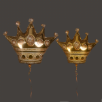 Шар (25''/64 см) Фигура, Корона, Золото, 1 шт., 15251