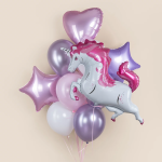 Шар (37''/94 см) Фигура, Звездный Единорог, Розовый, 1 шт. в уп., 27065P