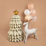 Шар (51''/130 см) Фигура 3D, Новогодняя елка, Кремовый, Сатин, 1 шт. в уп., 26704