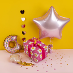 Шар с клапаном (14''/36 см) Мини-цветок, Роза, Нежно-розовый, 1 шт., 24594