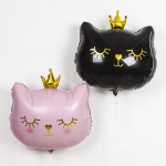 Шар (29''/74 см) Фигура, Котенок Принцесса, Черный, 1 шт., 19771