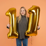 Шар (40''/102 см) Цифра, 1, Золото, 1 шт. в уп., 901761OP