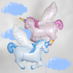 Шар (44''/112 см) Фигура, Волшебный единорог, Голубой, 1 шт., 901882A