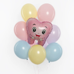 Шар (21''/53 см) Фигура, Милый Зубик, Розовый, 1 шт., 26300