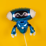 Шар (13''/33 см) Мини-фигура, Робот, Синий, 1 шт., 902892A