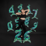 Шар (32''/81 см) Цифра на подставке, 8 Корона, Хамелеон, Хамелеон, 1 шт. в уп., 24038