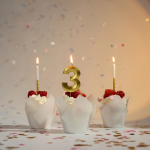 Свеча Цифра, 0 Грани, Золото, Металлик, 4,2*6 + 4,5 см, 1 шт. с держат., 803160