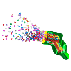 Шар с клапаном (8''/20 см) Мини-фигура, Пистолет - хлопушка с конфетти, Зеленый, 1 шт., 23249