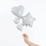 Шар с клапаном (5''/13 см) Микро-сердце, Белый, 1 шт., 27231