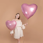 Шар (32''/81 см) Сердце, Розовый, 1 шт., 27251