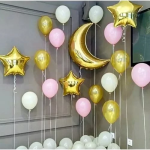 Шар (35''/89 см) Фигура, Полумесяц, Золото, 1 шт., 901555O