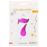 Шар (40''/102 см) Цифра, 7, Фуше, Металлик, 1 шт. в уп., 24227