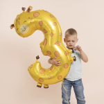 Шар (36''/91 см) Цифра, 3 Жираф, 1 шт. в уп., 853-P