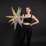 Шар 3D (26''/66 см) Звезда, Составная, Зеркальный, Хамелеон, 1 шт. в уп., 24919