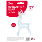 Шар (37''/94 см) Фигура 3D, Олень, Прозрачный, Хамелеон, 1 шт. в уп., 24906