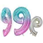 Шар (34''/86 см) Цифра, 9 Нежные искры, Розовый, Градиент, 1 шт. в уп., 131039