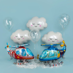 Шар (33''/84 см) Фигура 3D, Вертолет, Красный, 1 шт. в уп., 26026