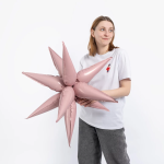 Шар 3D (26''/66 см) Звезда, Составная, Пыльная роза, 1 шт. в уп., 224654