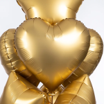 Шар (18''/46 см) Сердце, Золото, Сатин, 1 шт., 27597