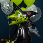 Шар 3D (50''/127 см) Фигура на подставке, Ведьма на метле, 1 шт. в уп., 26028