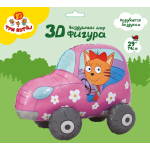 Шар (29''/74 см) Фигура 3D, Три Кота, Карамелька в машинке, 1 шт. в уп., 401136