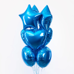 Шар (18''/46 см) Сердце, Синий, 1 шт., 201500A