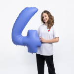 Шар (40''/102 см) Цифра, 4, Голубой Лотос, Матовый, 1 шт. в уп., 400400MLUB-P