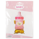 Шар 3D (61''/155 см) Фигура на подставке, Бутылочка для малышки, Розовый, 1 шт. в уп., 26964