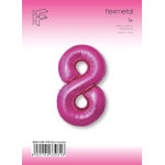 Шар (40''/102 см) Цифра, 8 Slim, Фуше, Металлик, 1 шт. в уп., B901918F