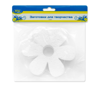 Фигура из пенопласта Цветок, 10 см. Белый, 3 шт., 03744