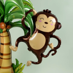 Шар (35''/89 см) Фигура, Веселая обезьянка, 1 шт. в уп., 23539P