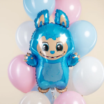 Шар (26''/66 см) Фигура, Плюшевый эльф, Голубой, 1 шт., 2507-ABCV