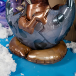 Шар 3D (22''/56 см) Фигура на подставке, Динозаврик в яйце, Коричневый, 1 шт. в уп., 19797