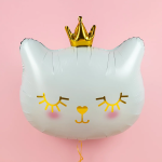 Шар (29''/74 см) Фигура, Котенок Принцесса, Белый, 1 шт. в уп., 23102P