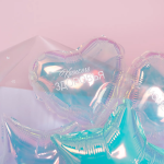 Шар с клапаном (10''/25 см) Мини-сердце, Прозрачный, Хамелеон, 1 шт., 27170