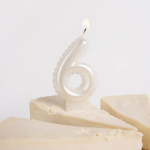 Свеча Цифра, 7 Воздушный шарик, Жемчужный, Перламутр, 5*7 + 1 см, 1 шт., 639267