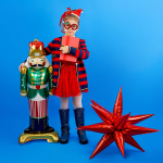 Шар 3D (26''/66 см) Звезда, Составная, Красный, 1 шт. в уп., 60032