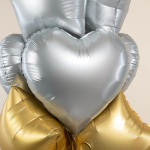 Шар (18''/46 см) Сердце, Серебро, Сатин, 1 шт., 27599