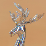 Шар (35''/89 см) Фигура 3D, Олень, Серебро, Голография, 1 шт. в уп., 24905