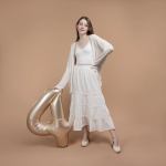 Шар (40''/102 см) Цифра, 4 Slim, Звездное Золото, Матовый, 1 шт. в уп., B901914MSG