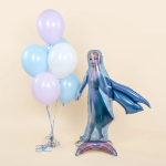 Шар 3D (46''/117 см) Фигура на подставке, Зимняя принцесса, Белая коса, 1 шт. в уп., 27329