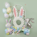 Шар (32''/81 см) Фигура, Цветочный Зайка, Белый, 1 шт., 23360