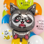 Шар (32''/81 см) Фигура, Енотик с сердечком, 1 шт. в уп., 23521