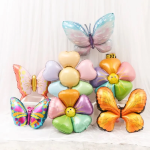 Шар (39''/99 см) Цветок, Лепестки Сердечки, Разноцветный, 1 шт., 23626