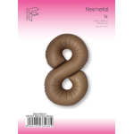 Шар (40''/102 см) Цифра, 8 Slim, Шоколад, Матовый, 1 шт. в уп., B901918MCH