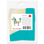 Шар с клапаном (15''/38 см) Мини-фигура, Цирк, Зебра в колпачке, 5 шт. в уп. (цв.этик.), 26772S5