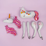 Шар (46''/117 см) Фигура 3D, Цветочный единорог, 1 шт. в уп., 15514